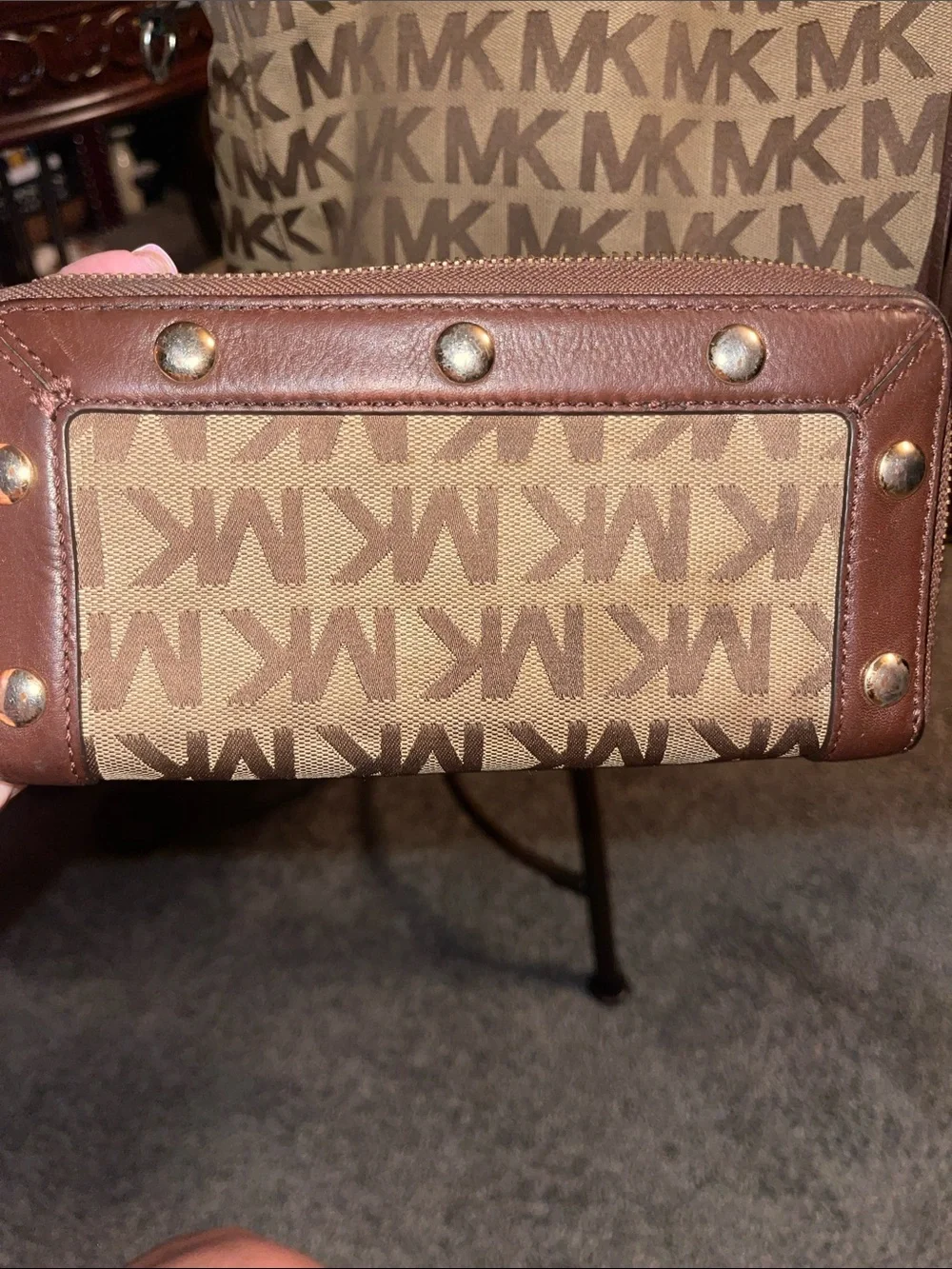 Michael Kors Brown MK Signature Logo Duffel Bag